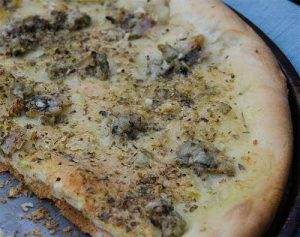 Pepe's white clam pizza made at home