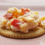 Pimento cheese on a cracker