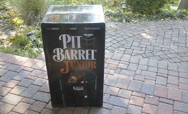 Barrel smoker in shipping box delivered to my front door