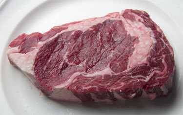 ribeye steak with salt