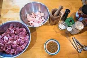 ingredients for sausage making