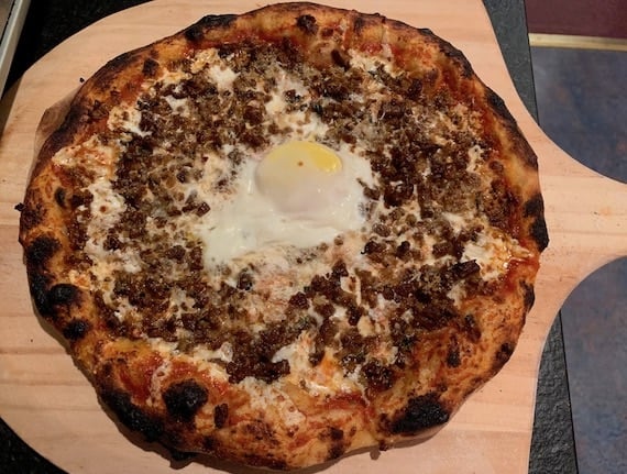 sausage egg pizza