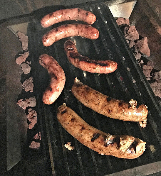 sausages cooking on sear daddy