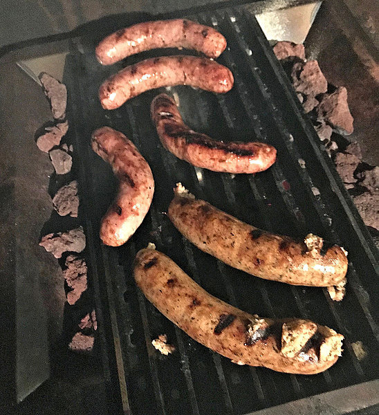 sausage on grill grate