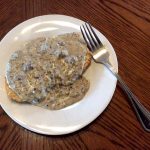 biscuits and gravy on plate