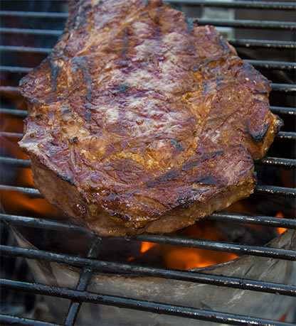 ribeye grilled on a charcoal chimney