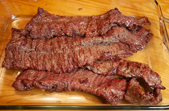 Grilled skirt steak