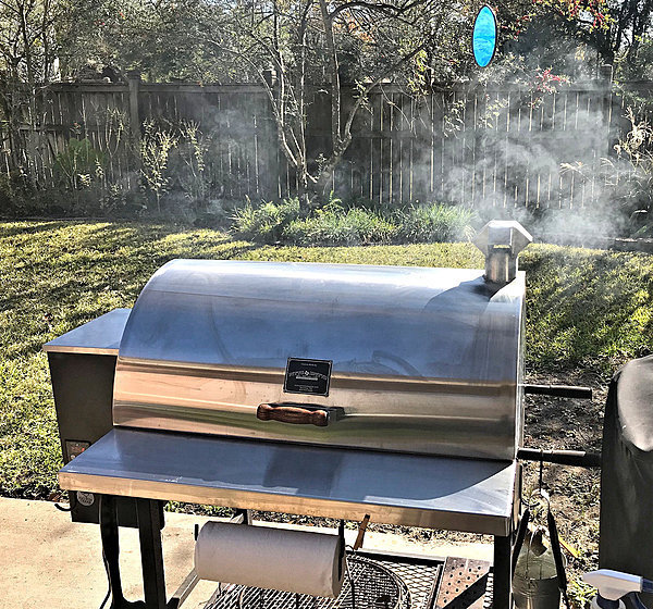 smoke from pellet grill 1 hour