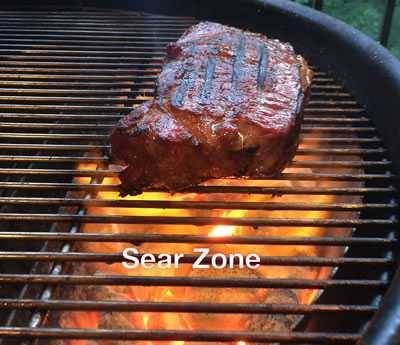 Slow 'N Sear Grilling with direct hear