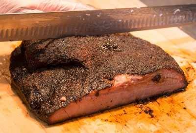 Separating the point from the flat of a brisket