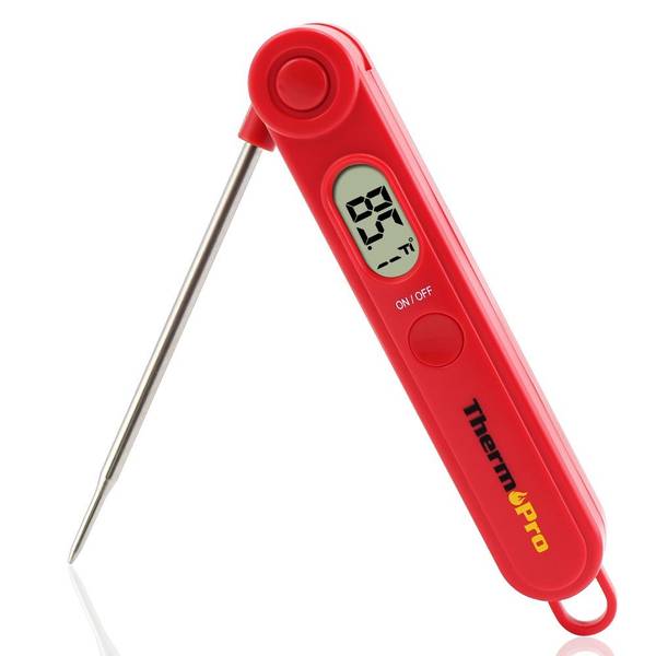 Flamen Instant Read Digital Meat Thermometer (Red)