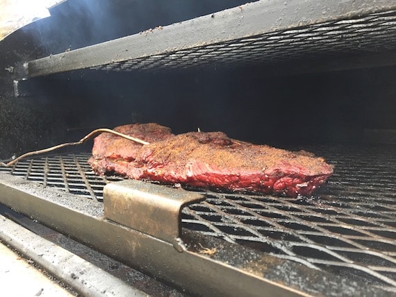 Ultimate smoked brisket on grill