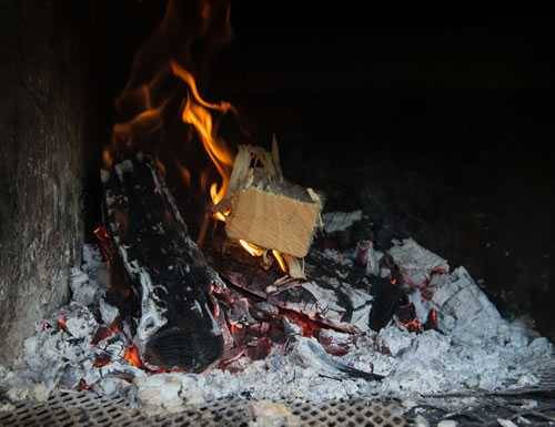 wood fire in a jambo