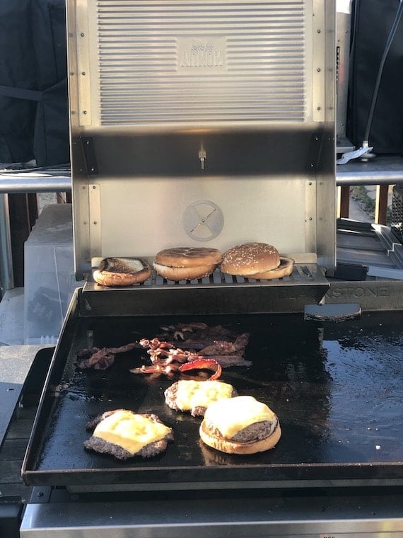 Yukon Glory Griddle Hood in use