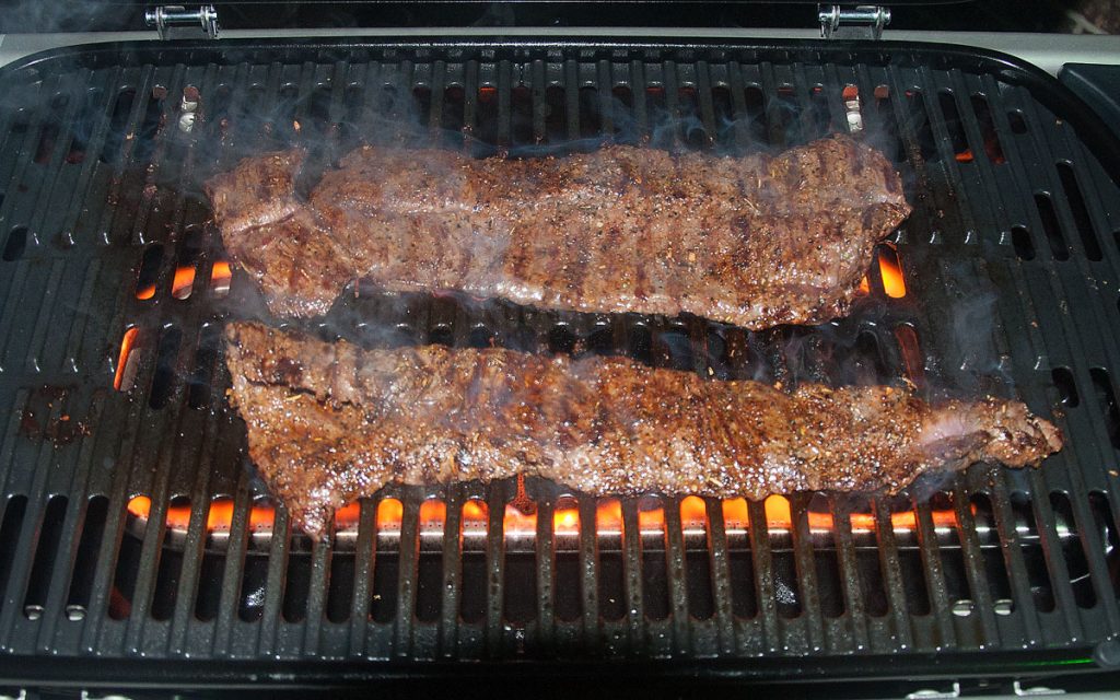 Weber Traveler skirt steak