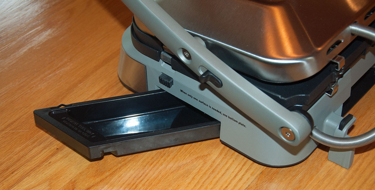 Cuisinart Griddler Five with grease tray slid out