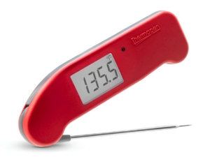 Red ThermoWorks Thermapen ONE instant read thermometer.