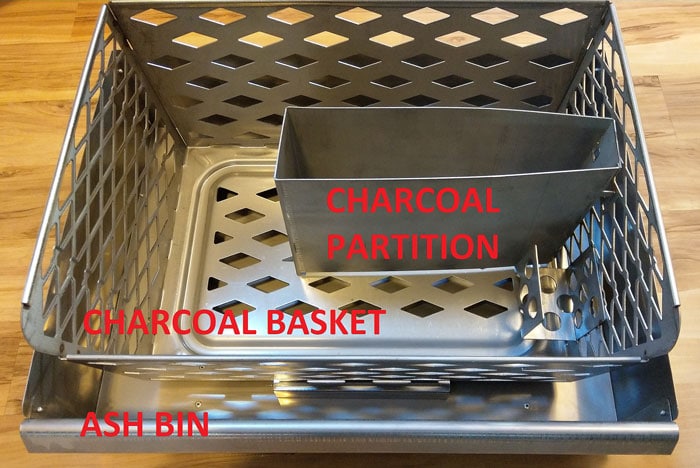 Masterbuilt Digital Charcoal Smoker ash basket labeled