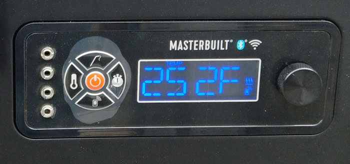 Masterbuilt Digital Charcoal Smoker control panel
