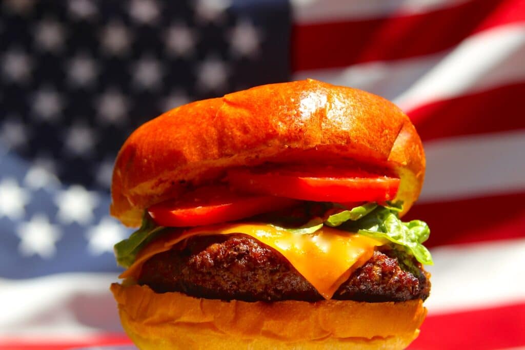 burger with American flag