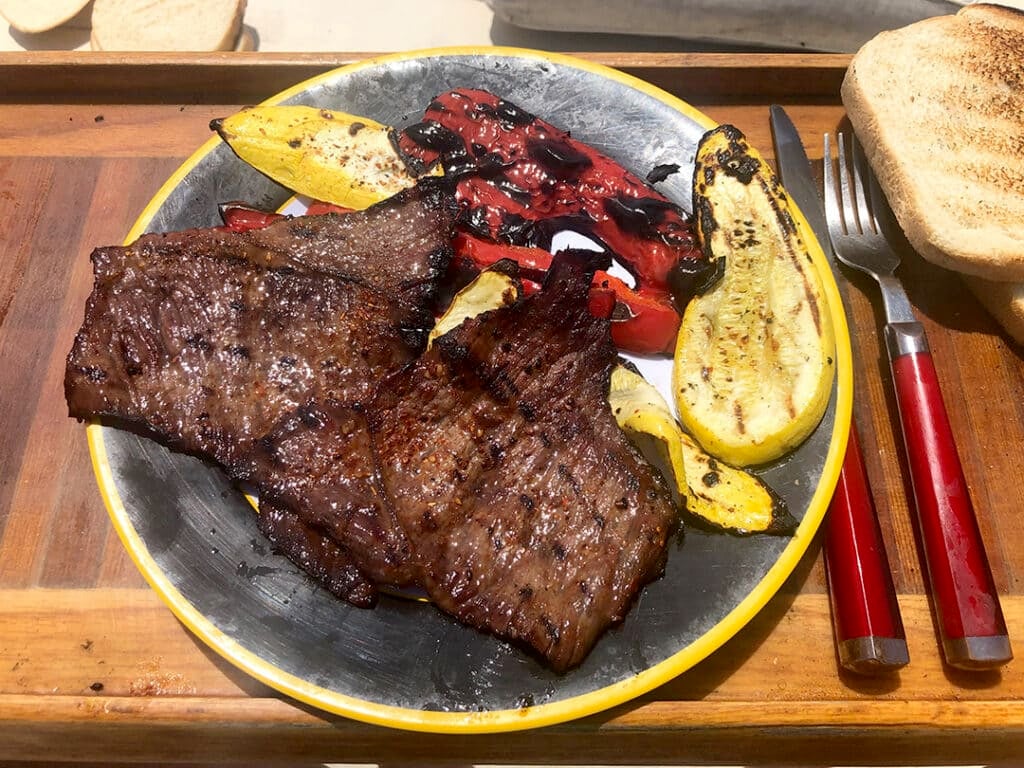 Steak cooked on Magma grill