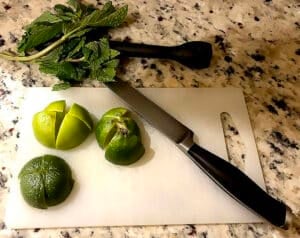 Limes cut into 8ths.