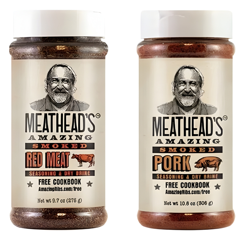 Two bottles of Meathead's pork and red meat dry rubs