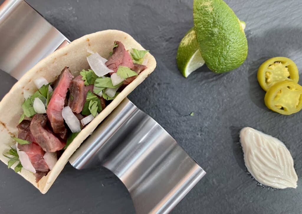 Asian flank steak tacos.