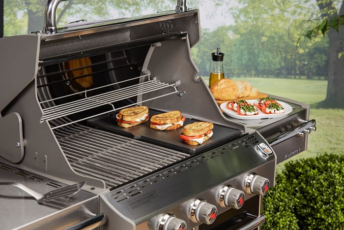 Weber griddle on Summit Gas Grill