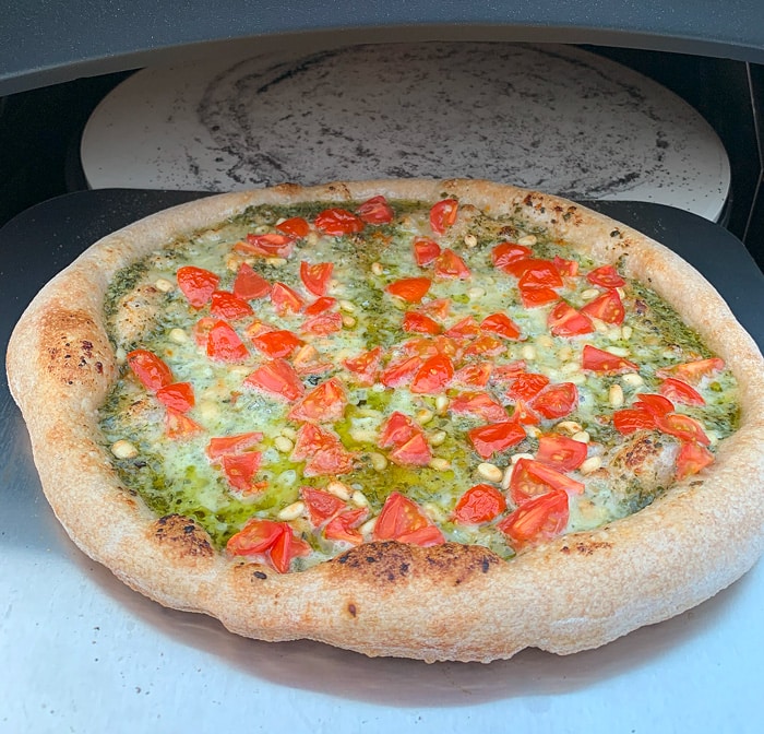 Blackstone Pizza Oven pesto pizza