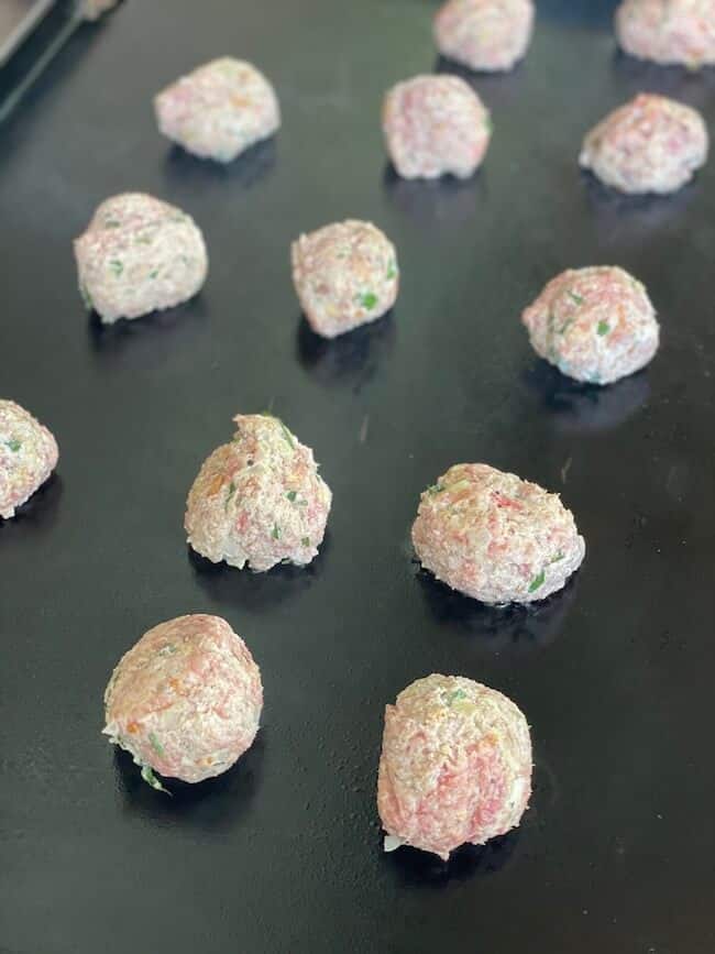 meatballs on a griddle