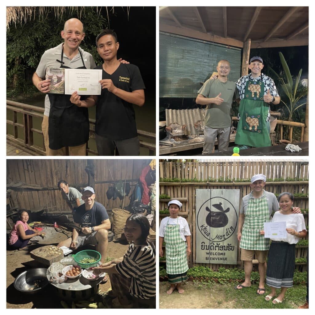 Photo collage of Dan Gertsacov in Laos