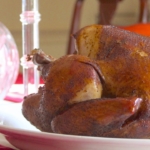 Smoked turkey on a platter