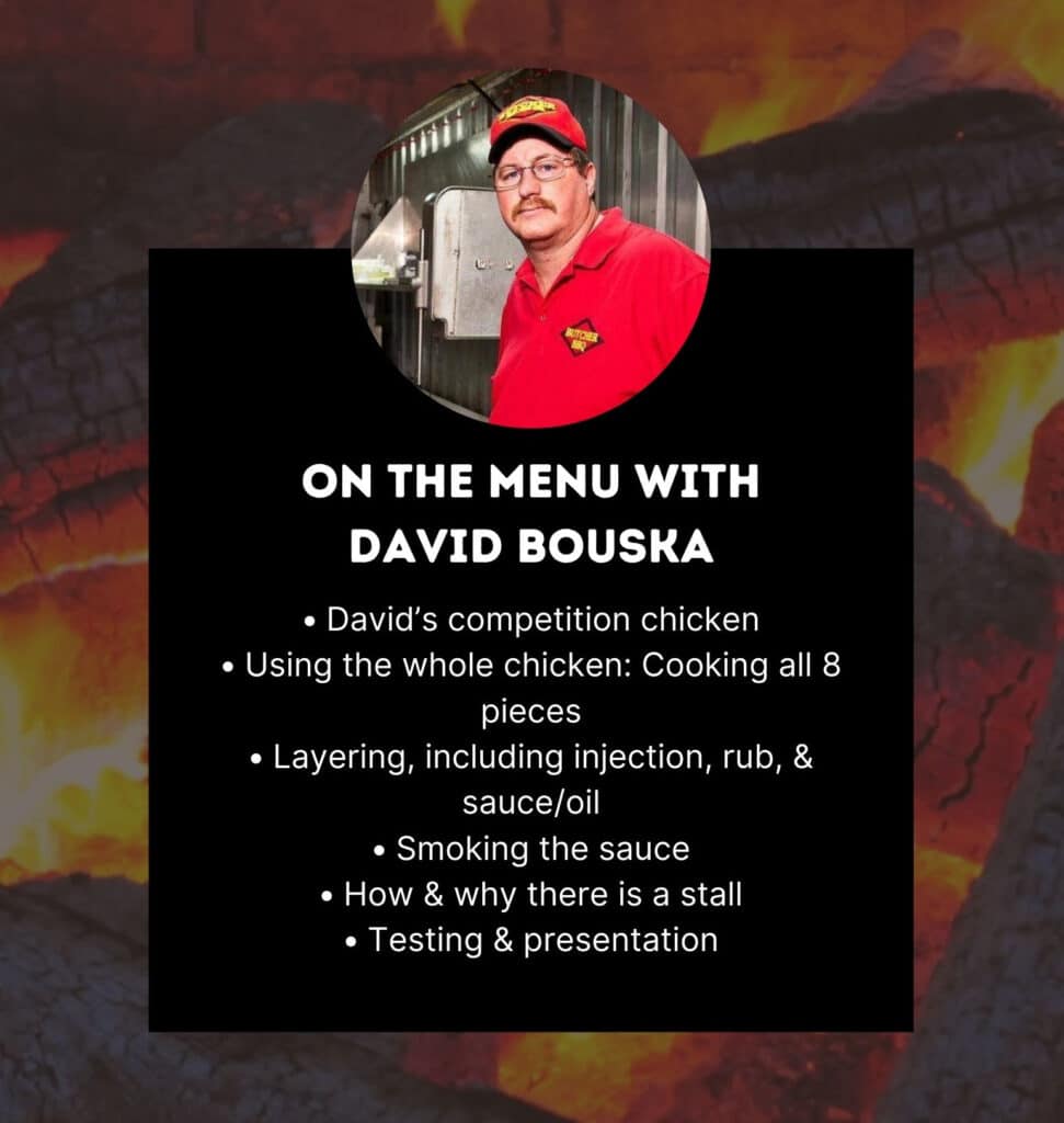 David Bouska BBQ Stars menu card