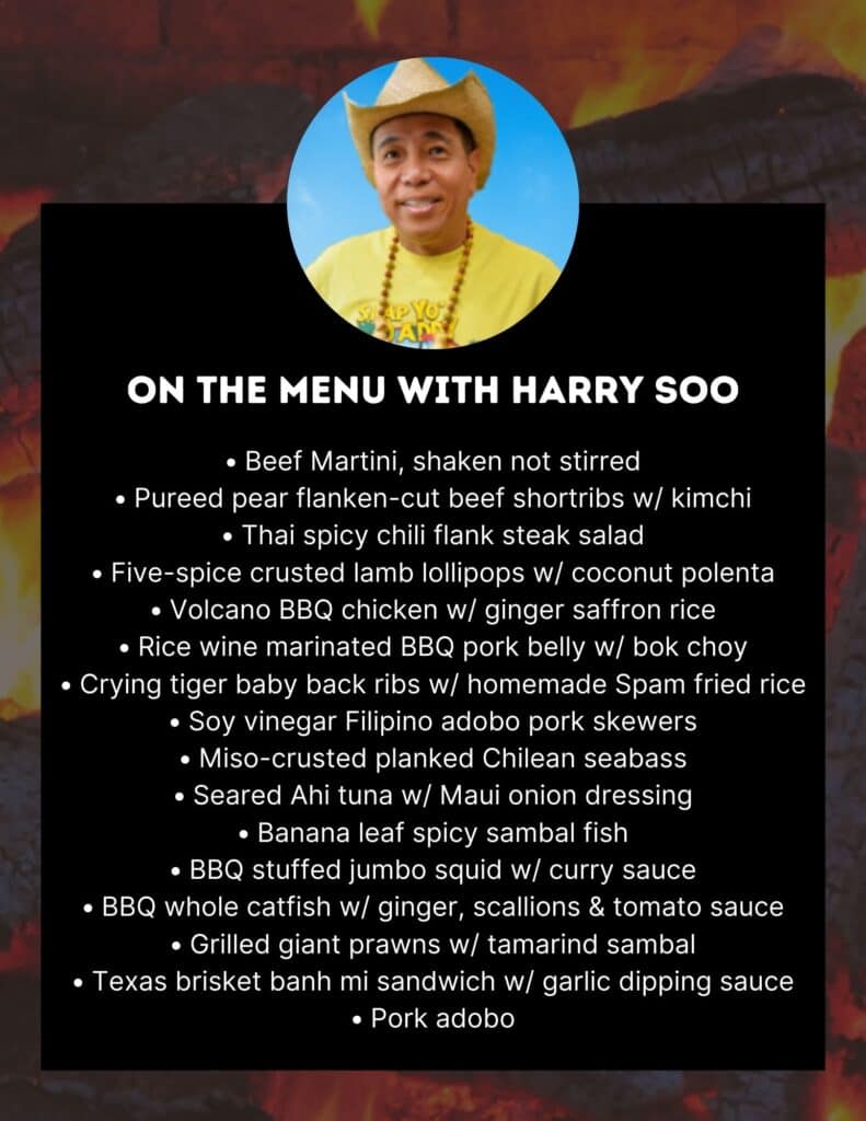 Harry Soo BBQ Stars menu card