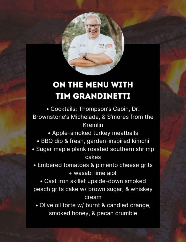 Tim Grandinetti BBQ Stars menu card