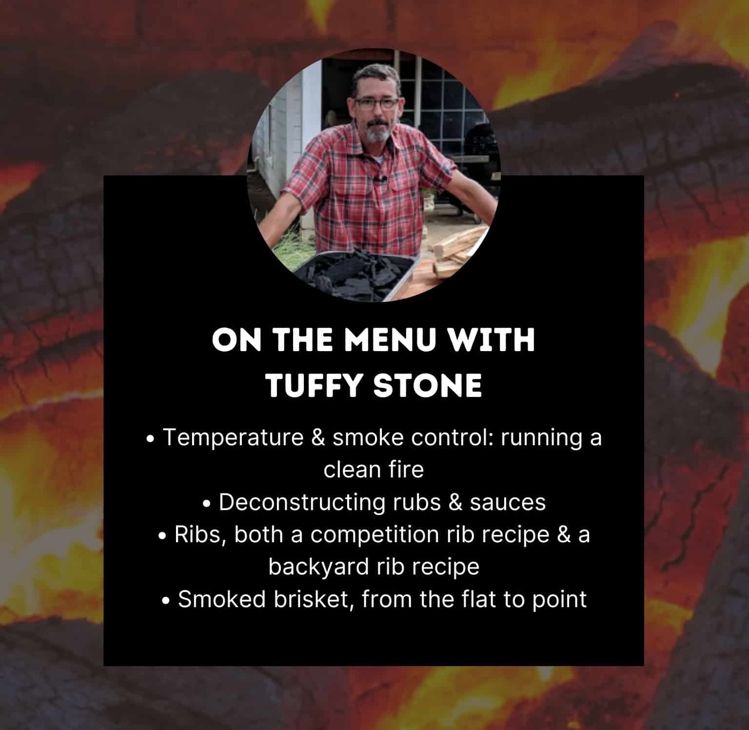 Tuffy Stone BBQ Stars menu card