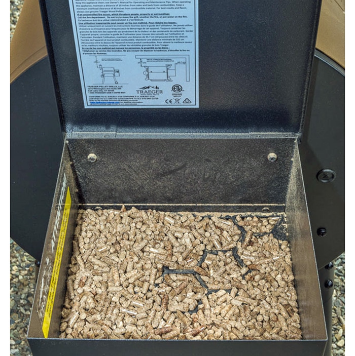 Traeger Pro 22 pellet hopper