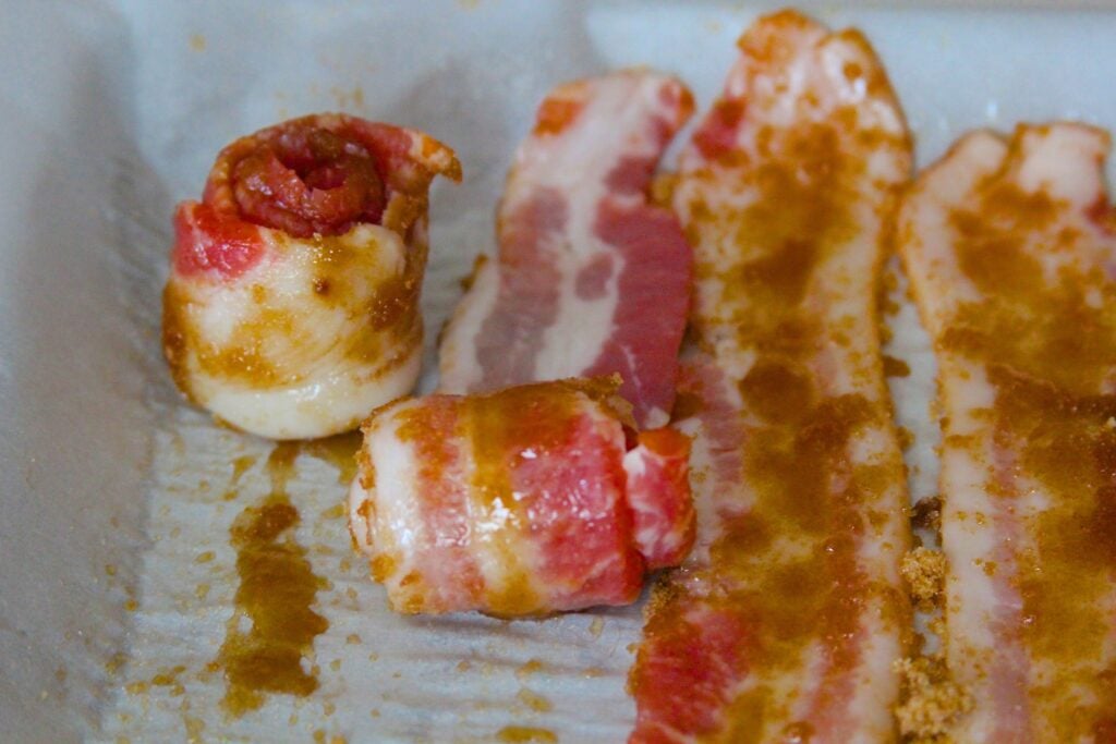 rolled up candied bacon