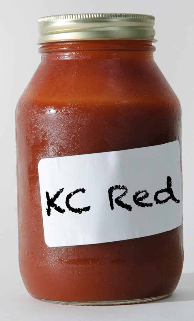 jar of red Kansas City BBQ sauce