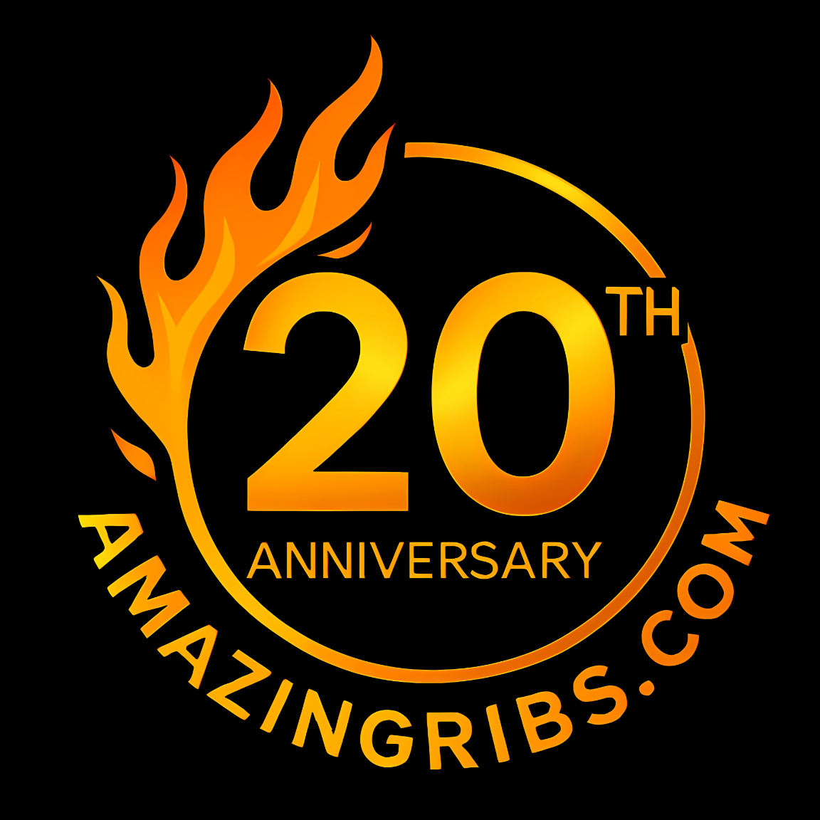 AmazingRibs.com 20th anniversary logo.