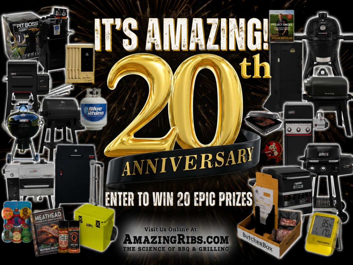 AmazingRibs.com 20th Anniversary contest graphic.