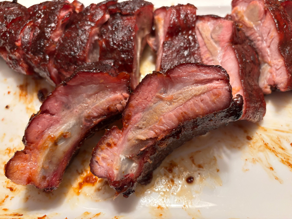 Ribs from a pellet smoker
