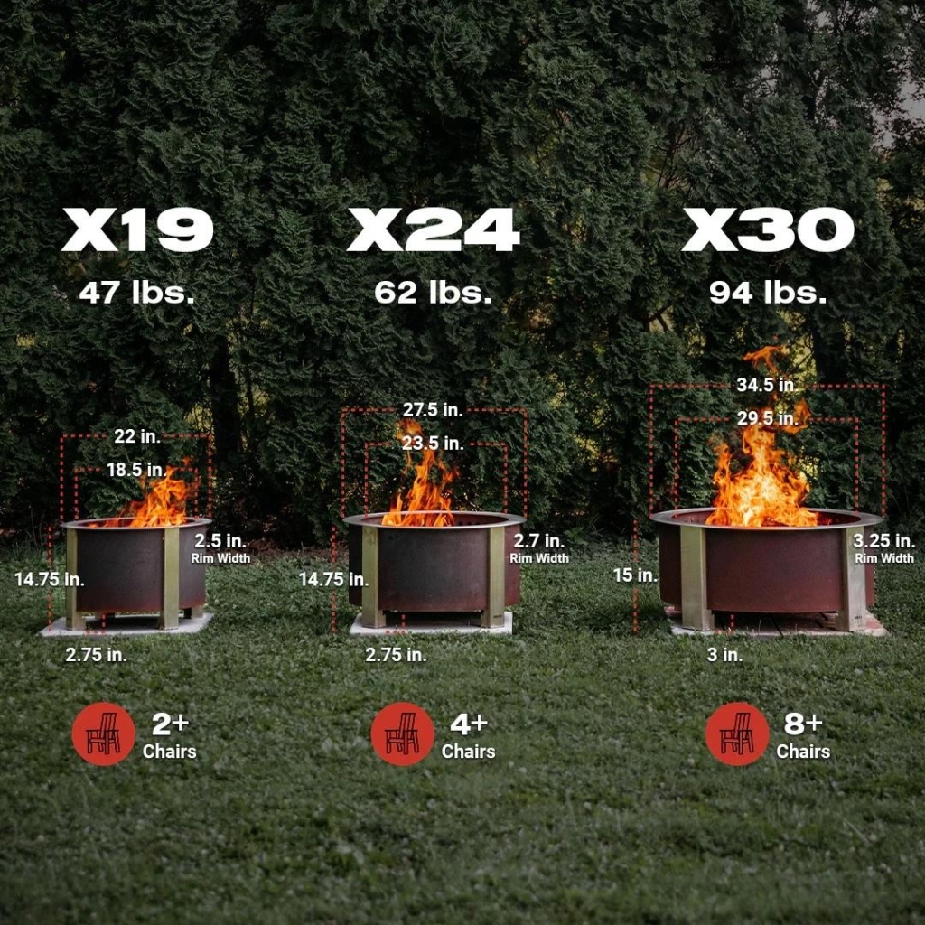 Breeo X Series Fire Pits. Three sizes.