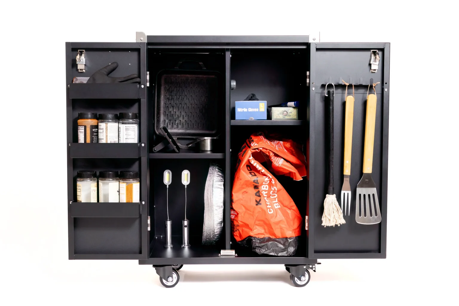 The GrillBox Open With Tools Inside