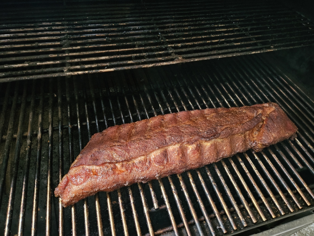 Rack of ribs on a grill