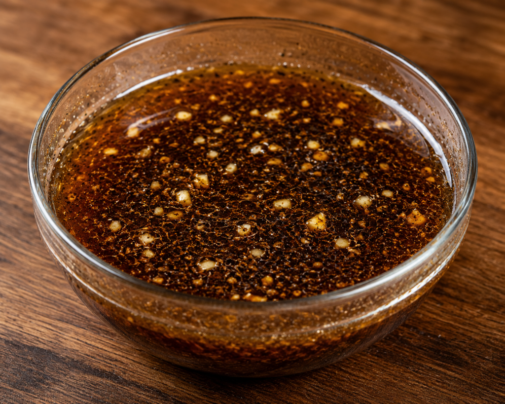 Marinade in a glass bowl