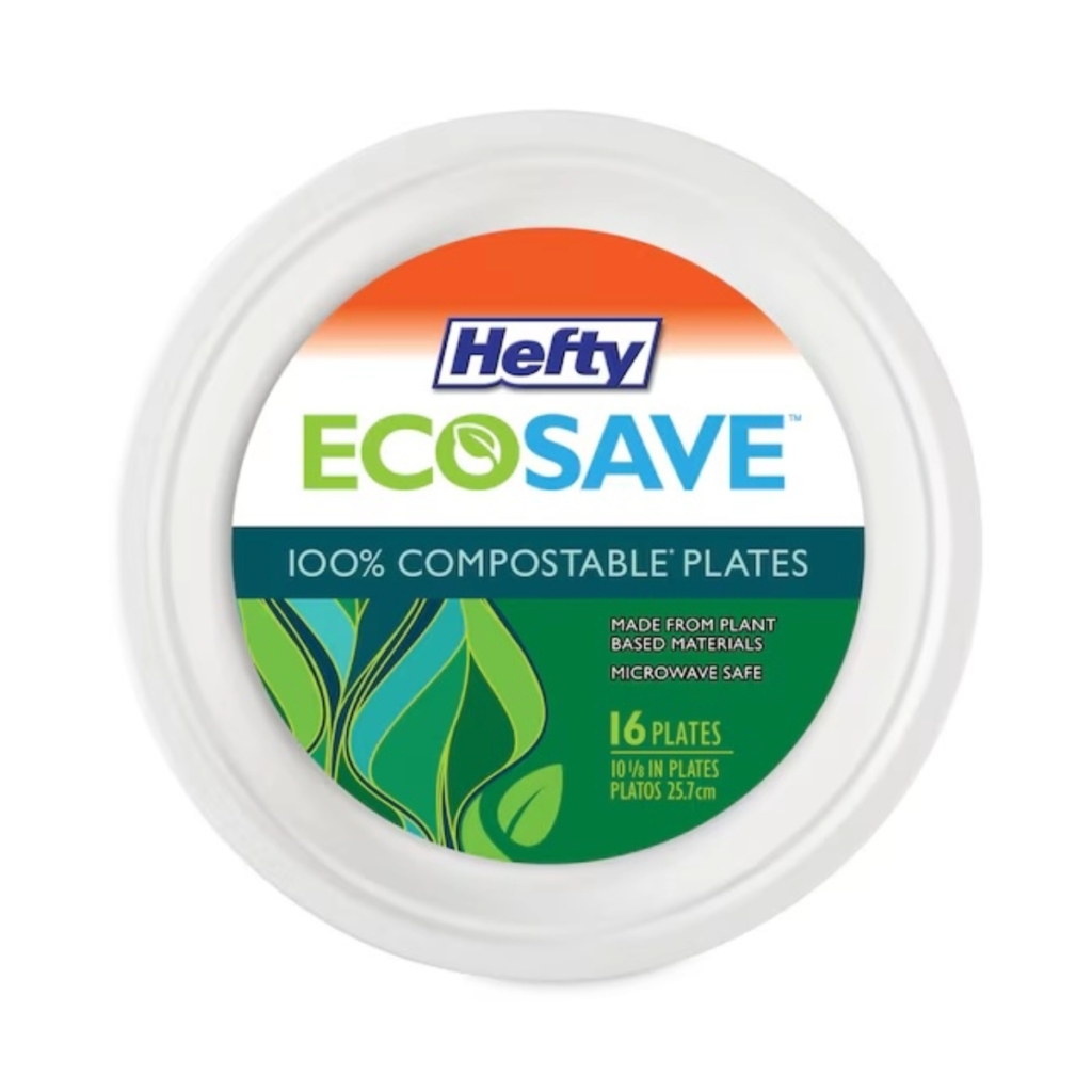 Hefty EcoSave 100% compostable plates 