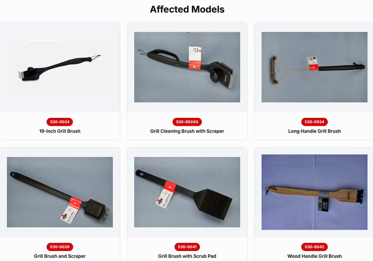 NexGrill recalled grill brushes