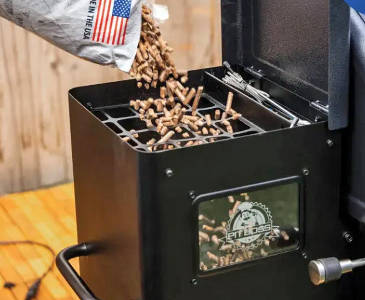Pit Boss Navigator pellet hopper window